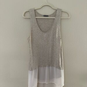 West Kei Beige and White Layered Tank Top